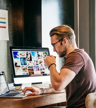 man-busy-photographer-editing